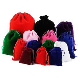 Toy Storage Bins Flannel Drawstring Pocket Tips Drawstring Bag Jewellery Packaging Bags Gift 7x9cm 100pcs lot