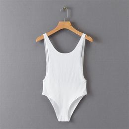 New Fall Winter Backless Bodysuit Women Slim Rompers Sleeveless Hot Bodysuits Beige Striped Sexy Body Suit Drop shipping 201007