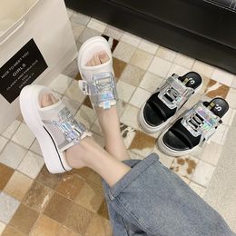 Height Big Size Shoes for Women Mesh Breathable Wedge Slippers Fashion Woman Shoes Flat Platform Thick Bottom Summer sandals X1020
