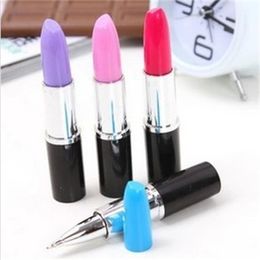 Free shipping 50pcs/lots Lipstick ballpoint pen realistic fashion girls jewelry cute lady favor office stationery set 201111