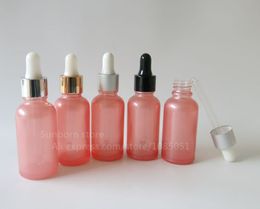 10pcs/lot 30ml empty pink glass essential oil bottle with dropper