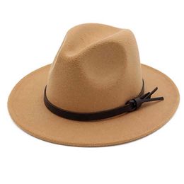 -Широкие шляпы Chaves церковь зима для женщин ведро крышки мягкие винтажные шерстяные войлок боуллер федора шляпа шляпа гибкие клопиальные женщины большая крышка G4R3