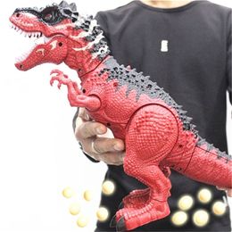 Simulated Flame Spray Tyrannosaurus T-Rex Dinosaur Toy Kids Walking Dinosaur Water Spray Red Light & Realistic Sounds 95AE 201212