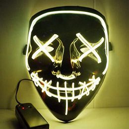 dj partei liefert Rabatt Halloween Horror Masken LED leuchtende Maske Spüle Wahlen Mascara Kostüm DJ Party Leuchten in dunklen 10 Farben Lieferungen