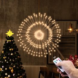 LED Fireworks string lights Dandelion lamp Christmas fairy lights Garland powered by AA battery Holiday lighting Home decoration 201130