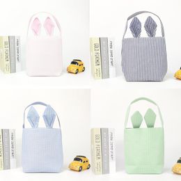 DHL100pcs Stuff Sacks Women Canvas Easter Rabbit Decoration Plain Vertical Section Handbag Mix Colour