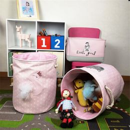 Foldable Laundry Basket For Dirty Clothes Pink Kids Toys Baskets Bag For Girls Home Sundries Storage Basket Washing Organiser LJ201204