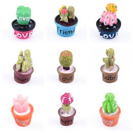 1Pcs Resin Croc Shoe Charms Succulent Plants Decorations Green LOVE Cactus Bracelet Accessories Flower Potted