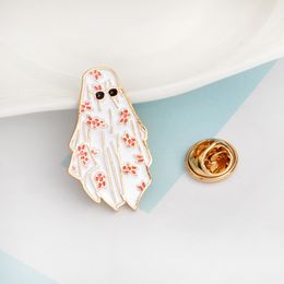Cartoon Halloween enamel Ghost flower robe pins badge Brooch Denim coat Buckle Shirt Badge Gift men women