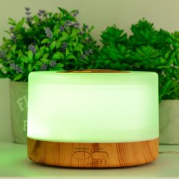 Essential oil wood aroma diffuser 500ml Home desktop air humidifier Mist Maker with LED Night Lamp Y200416