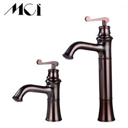 Bathroom Sink Faucets Faucet Antique Bronze Finish Brass Basin Single Handle Water Taps Kitchen Mci1