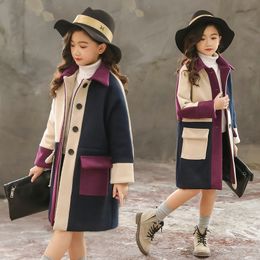 Teenage Girls Woollen Coat Girls Clothes Thick Warm Kids Jacket for Girls Winter Coat Outerwear Children Clothing 10 12 14 Year LJ201120