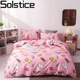 Solstice Home Textile Autumn Dark-color Flower Series Bed Linens 4pcs Bedding Sets Bed Set Duvet Cover Bed Sheet Mans Cover Set Y200111