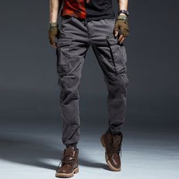 ICPANS Ankle Length Cargo Pants Men Joggers Elastic Waist Zipper Many Pockets Black Army Military Pants Streetwear Fashion LJ201104