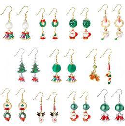 Christmas 11 styles kids Jewellery Earrings Happy Christmas Deer Tree Snowflake Earrings Kids Jewellery gift