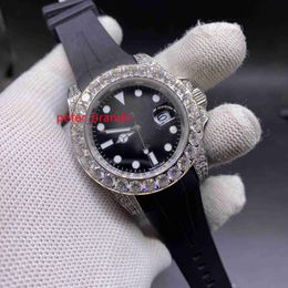 Fashion Men Watch Automatic Mechanical Watches 40mm Luminous Diamond Bezel Wristwatch Stainless Steel Case Rubber band high quality