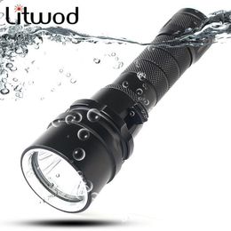 Litwod Z20D52 LED Diving Torch 8000Lm XM-L2 U3 Waterproof Dive Underwater 120 Metre Lamp Light Lanterna 18650 Battery