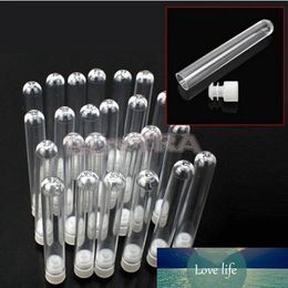 Wholesale-10 Pcs/set Plastic Test Tube With Plug 12x75mm Clear Like Glass Wedding Favor Tubes Party Favour Chemistry Laboratory Supplies
