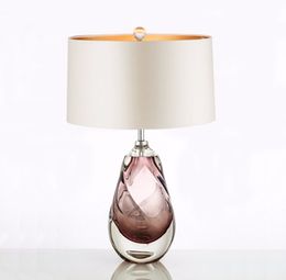 American Simple Luxury Glass Art Table Lamp Bedroom Living Room Fashion Creative Table Lamp Deco Maison Masa Lambas Tafellamp