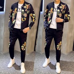 2020 Men's Set Spring Man Sport 2 Piece Sets Jacket + Pants Chandal Tracksuit Men Moda De Ropa Hombre LJ201125