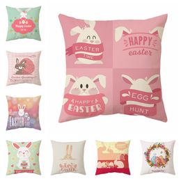 Easter Pillow Covers Cartoon Rabbit Decorative Pillow Cushion Cover Polyester Square Throw Pillow Case Sofa Bed Home Decor 40 Designs YG966