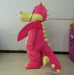 2019 professional made hot pink dinosaur with wings mascot costumes for adult to wear