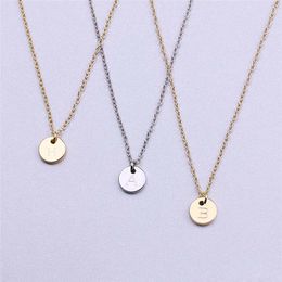 Personalize A-Z 26 Alphabet Letter Necklace With Card Silver Chain Initial Name Pendant Necklace For Customized Jewelry Gift Wholesale