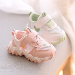 2020 Flowers kids Pattern Shoes baby casual shoes Soft Breathable non-slip shoes Air mesh Sneakers LJ201104