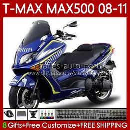 Motorcycle Body For YAMAHA T-MAX500 TMAX-500 MAX-500 T 08-11 Bodywork 107No.38 TMAX Blue GO!!!! MAX 500 TMAX500 MAX500 08 09 10 11 XP500 2008 2009 2010 2011 Fairings