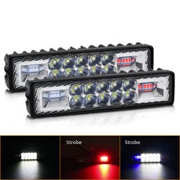 LED Headlights 12V 24V For Auto Motorcycle Truck Boat Tractor Trailer Offroad Working Light 48W 16LED Work Light Spotlight White