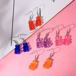 10Pair set Creative Cute Mini Gummy Bear Earrings Minimalism Cartoon Design Female Ear Hooks Danglers Jewelry Gift215b