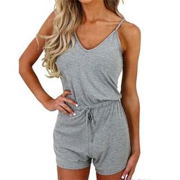 2019 Lady Jumpsuit Plus Size And Rompers for Women,Sexy Condole Super Short Playsuits S-XL Summer Solid Shorts T200701