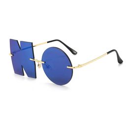 Frameless Metal NO Sunglasses Irregular Men And Women Catwalk Sun Glasses Mirror Lenses Factory Price