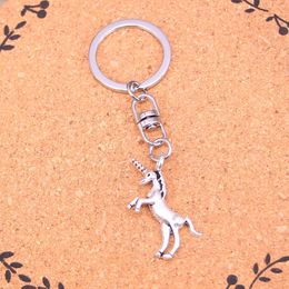 Fashion Keychain 35*15mm unicorn horse Pendants DIY Jewellery Car Key Chain Ring Holder Souvenir For Gift