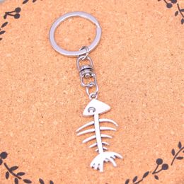 Fashion Keychain 42*21mm fish bone Pendants DIY Jewellery Car Key Chain Ring Holder Souvenir For Gift