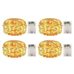 4 Pack 3M Battery Operated Dewdrop Led Lights,Indoor Mini Fairy Lights with Timer Function,Christmas Wedding Party Decoration 201130