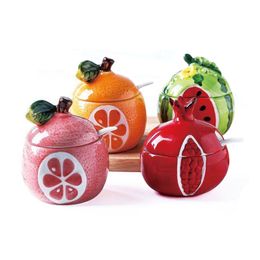 Fruit Shaped Ceramic Seasoning Jar Herb Spice Tools Sugar Pot Salt Pepper Condiment Star Anise Container