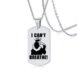 Pendant Necklaces I Can't Breathe Necklace American Protest Men And Women Black Lives Matter Stainless Steel Badge1