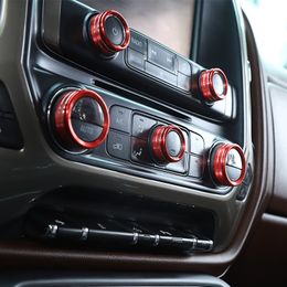 Aluminium Alloy Car Centre Control Switch Knob Trim Ring For Chevrolet Silverado 2014-2018 Auto Interior Accessories205O