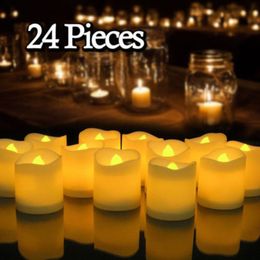 12/24Pcs Creative LED Candle Lamp Battery Powered Flameless Tea light Home Wedding Birthday Party Decoration Supplies Dropship Y200531