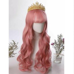 Fashion Long Wavy Pink Lolita Cosplay Women's Wig