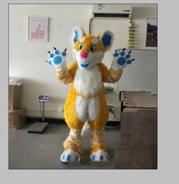 2018 Discount factory sale Halloween Wolf Mascot Costume Cartoon Fursuit Anime theme character Christmas Carnival Party Fancy Costumes
