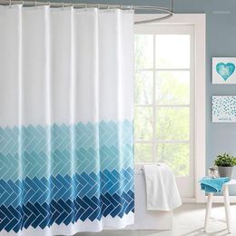 Shower Curtains Monochrome Geometric Classical Curtain Country Culture Old Fashioned Grid Fabric Bath Curtains1