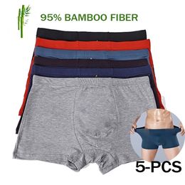 Fasion High Quality Bamboo Underwear Men XL XXL XXXL XXXXL Size Men Boxer Underwear Plus Size Flat Feet Panties LJ201110