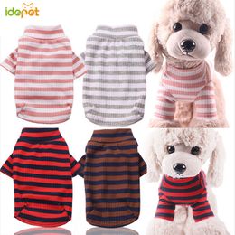 Dog Clothes Striped Dog Shirts for Small Medium Dogs Autumn Winter Pet Clothing for Yorkies Chihuahua Clothes Dog Clothing 11b2 Y200922