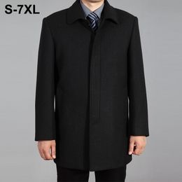 High Quality Men Wool Coat Autumn Winter Overcoat Wool Woolen Jacket Male Pea Coat Men Winter Long Coat Homme Plus Size 7XL 201126