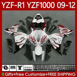 OEM Fairings For YAMAHA YZF-R1 YZF R1 1000 CC YZF1000 Red flames YZFR1 09 10 11 12 Bodywork 92No.45 YZF R 1 1000CC 2009 2010 2011 2012 YZF-1000 2009-2012 MOTO Body Kit
