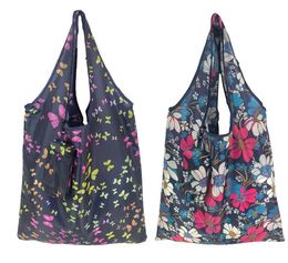 24 Colours nylon eco shopping storage bag durable reusable food grocery bags girls outdoor phone bag newest printing floral shopping tote