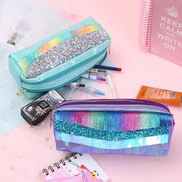 Pencil Bags PU Kawaii Large Capacity Tassel Scale Pen Bag Student School Office Supplies Stationery Case Gift For Girl Pens Pouch1