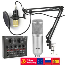 Micrófono bm 800 para estudio, tarjeta de sonido, Kits de alimentación fantasma, condensador bm800 para PC, ordenador, grabación, Karaoke, Streaming
